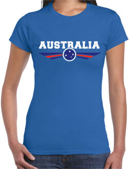 Bellatio Decorations Australie / Australia landen t-shirt blauw dames 2XL