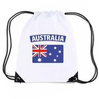 Bellatio Decorations Australie nylon rugzak wit met Australische vlag