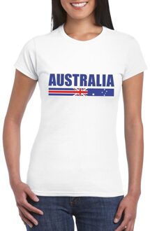 Bellatio Decorations Australie supporters kleding t-shirt - voor dames - wit - met vlag kleuren print - korte mouwen