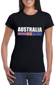 Bellatio Decorations Australie supporters kleding t-shirt - voor dames - zwart - met vlag kleuren print - korte mouwen