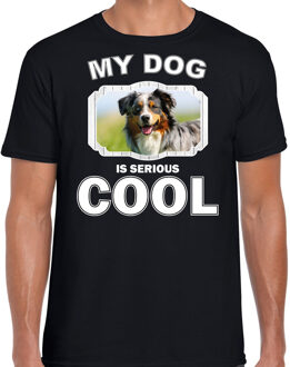 Bellatio Decorations Australische herder honden t-shirt my dog is serious cool zwart voor heren