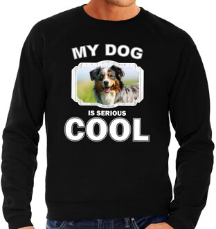 Bellatio Decorations Australische herder honden trui / sweater my dog is serious cool zwart - heren - Australische herders liefhebber cadeau sweaters 2XL