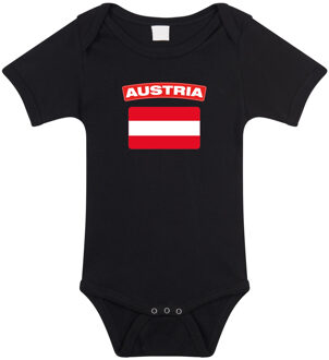 Bellatio Decorations Austria / Oostenrijk landen rompertje met vlag zwart voor babys 56 (1-2 maanden)