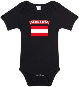 Bellatio Decorations Austria / Oostenrijk landen rompertje met vlag zwart voor babys 80 (9-12 maanden)
