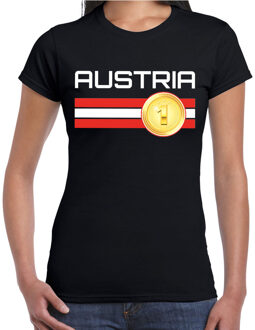 Bellatio Decorations Austria / Oostenrijk landen t-shirt zwart dames L