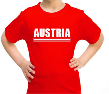 Bellatio Decorations Austria / Oostenrijk supporter t-shirt rood voor kids L (146-152)