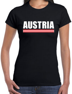 Bellatio Decorations Austria / Oostenrijk supporter t-shirt zwart voor dames 2XL