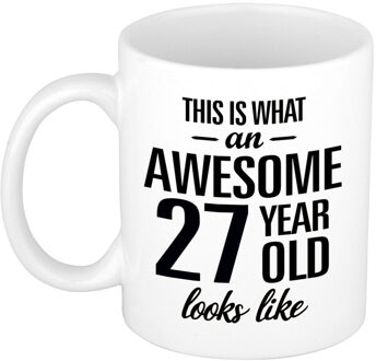 Bellatio Decorations Awesome 27 year cadeau mok / beker 300 ml