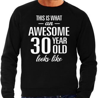 Bellatio Decorations Awesome 30 year / 30 jaar cadeau sweater zwart heren 2XL