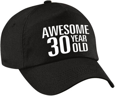 Bellatio Decorations Awesome 30 year old verjaardag pet / cap zwart voor dames en heren - baseball cap - verjaardags cadeau - petten / caps