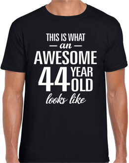 Bellatio Decorations Awesome 44 year / 44 jaar cadeau t-shirt zwart heren L