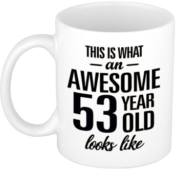 Bellatio Decorations Awesome 53 year cadeau mok / beker 300 ml