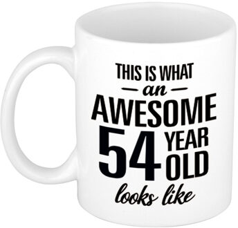 Bellatio Decorations Awesome 54 year cadeau mok / beker 300 ml