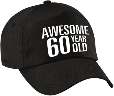 Bellatio Decorations Awesome 60 year old verjaardag pet / cap zwart voor dames en heren - baseball cap - verjaardags cadeau - petten / caps