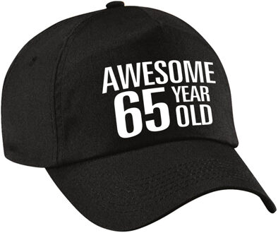 Bellatio Decorations Awesome 65 year old verjaardag pet / cap zwart voor dames en heren - baseball cap - verjaardags cadeau - petten / caps