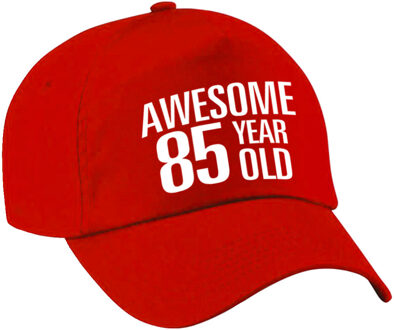 Bellatio Decorations Awesome 85 year old verjaardag pet / cap rood voor dames en heren - baseball cap - verjaardags cadeau - petten / caps