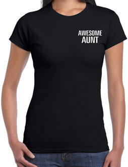 Bellatio Decorations Awesome aunt / geweldige tante cadeau t-shirt zwart op borst voor dames