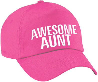 Bellatio Decorations Awesome aunt pet / cap roze voor dames - baseball cap - cadeau petten / caps voor tante