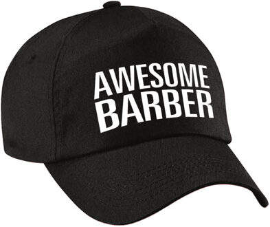 Bellatio Decorations Awesome barber pet / cap zwart voor heren - Geweldige kapper / haarstylist cadeau - Verkleedhoofddeksels