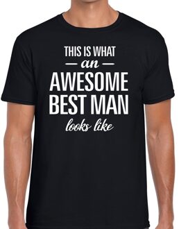Bellatio Decorations Awesome best man/getuige cadeau t-shirt zwart heren