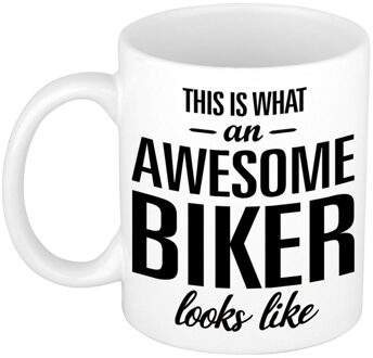 Bellatio Decorations Awesome biker cadeau mok / beker 300 ml