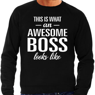 Bellatio Decorations Awesome Boss / baas cadeau sweater zwart heren 2XL