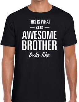 Bellatio Decorations Awesome Brother tekst t-shirt zwart heren 2XL