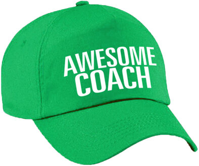 Bellatio Decorations Awesome coach pet / cap groen voor dames en heren - baseball cap - cadeau petten / caps