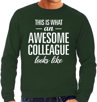 Bellatio Decorations Awesome colleague / collega cadeau sweater groen heren 2XL