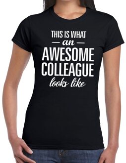 Bellatio Decorations Awesome Colleague tekst t-shirt zwart dames 2XL