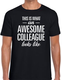 Bellatio Decorations Awesome Colleague tekst t-shirt zwart heren 2XL