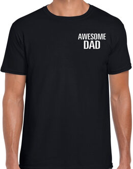 Bellatio Decorations Awesome dad / geweldige papa cadeau t-shirt zwart op borst voor heren S