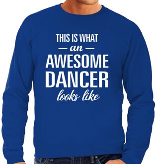 Bellatio Decorations Awesome dancer / danser cadeau sweater blauw heren