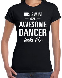 Bellatio Decorations Awesome dancer / danseres cadeau t-shirt zwart dames