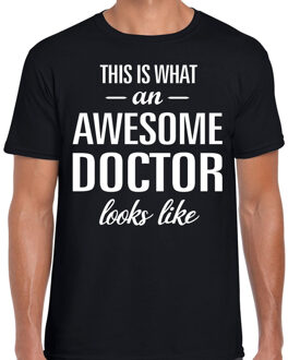 Bellatio Decorations Awesome doctor / dokter cadeau t-shirt zwart voor heren 2XL