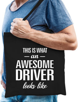 Bellatio Decorations Awesome driver / geweldige bestuurder cadeau tas zwart voor dames en heren