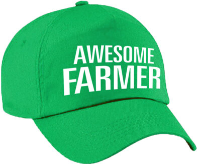 Bellatio Decorations Awesome farmer cadeau pet / cap groen voor volwassenen - Verkleedhoofddeksels