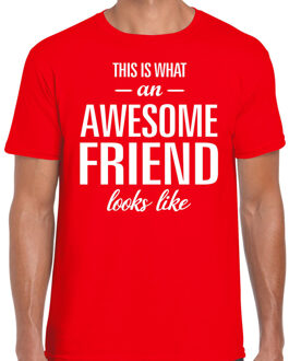 Bellatio Decorations Awesome friend cadeau t-shirt rood heren 2XL