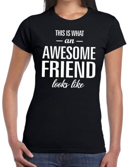 Bellatio Decorations Awesome friend cadeau t-shirt zwart dames XS