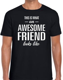 Bellatio Decorations Awesome friend cadeau t-shirt zwart heren 2XL