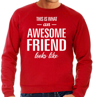 Bellatio Decorations Awesome friend / vriend cadeau sweater rood heren 2XL