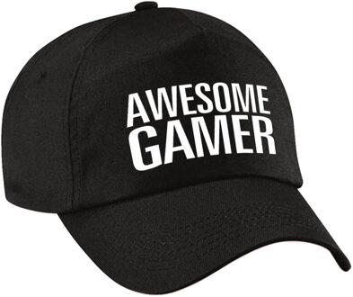 Bellatio Decorations Awesome gamer pet / cap zwart voor volwassenen - Geweldige gamer cadeau