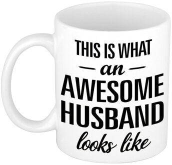 Bellatio Decorations Awesome husband / echtgenoot cadeau mok / beker 300 ml