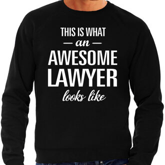 Bellatio Decorations Awesome lawyer / advocaat cadeau sweater zwart heren 2XL