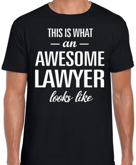 Bellatio Decorations Awesome lawyer / advocaat cadeau t-shirt zwart heren 2XL