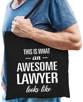 Bellatio Decorations Awesome lawyer / advocaat cadeau tas zwart voor heren