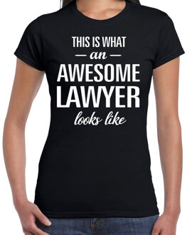 Bellatio Decorations Awesome lawyer / advocate cadeau t-shirt zwart dames 2XL