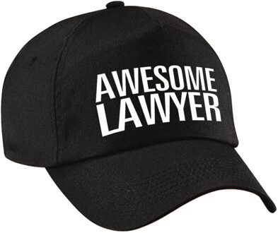 Bellatio Decorations Awesome lawyer pet / cap zwart voor volwassenen - Geweldige advocaat cadeau - Verkleedhoofddeksels