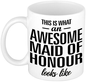Bellatio Decorations Awesome maid of honour cadeau mok / beker voor getuige 300 ml