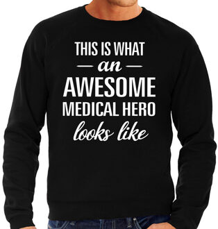 Bellatio Decorations Awesome medical hero cadeau sweater / trui zwart voor heren